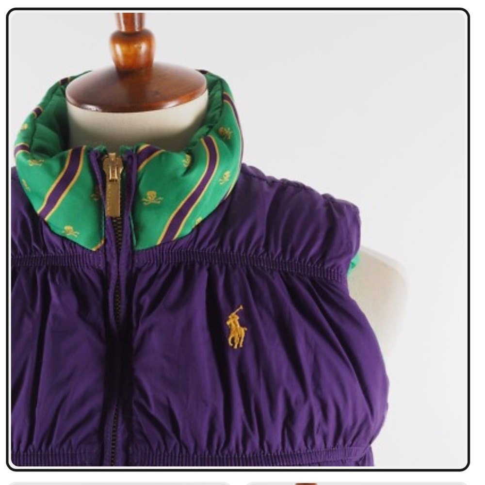 Reversible down 8/10 Ralph Lauren girls purple green Puffer Vest